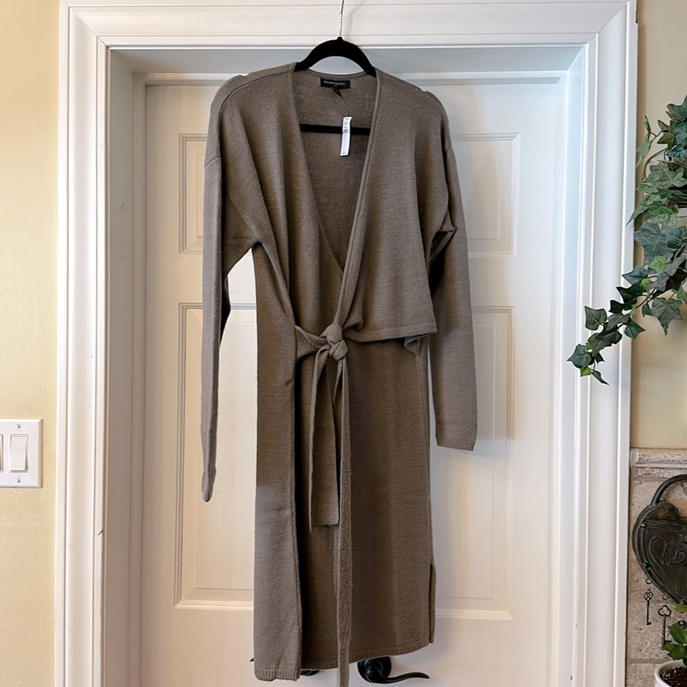 Long-sleeve wrap dress